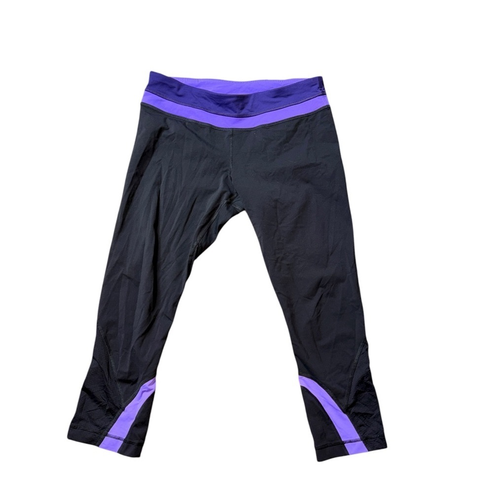 Lululemon Black and Purple Leggings 8 - Picture 3 of 5